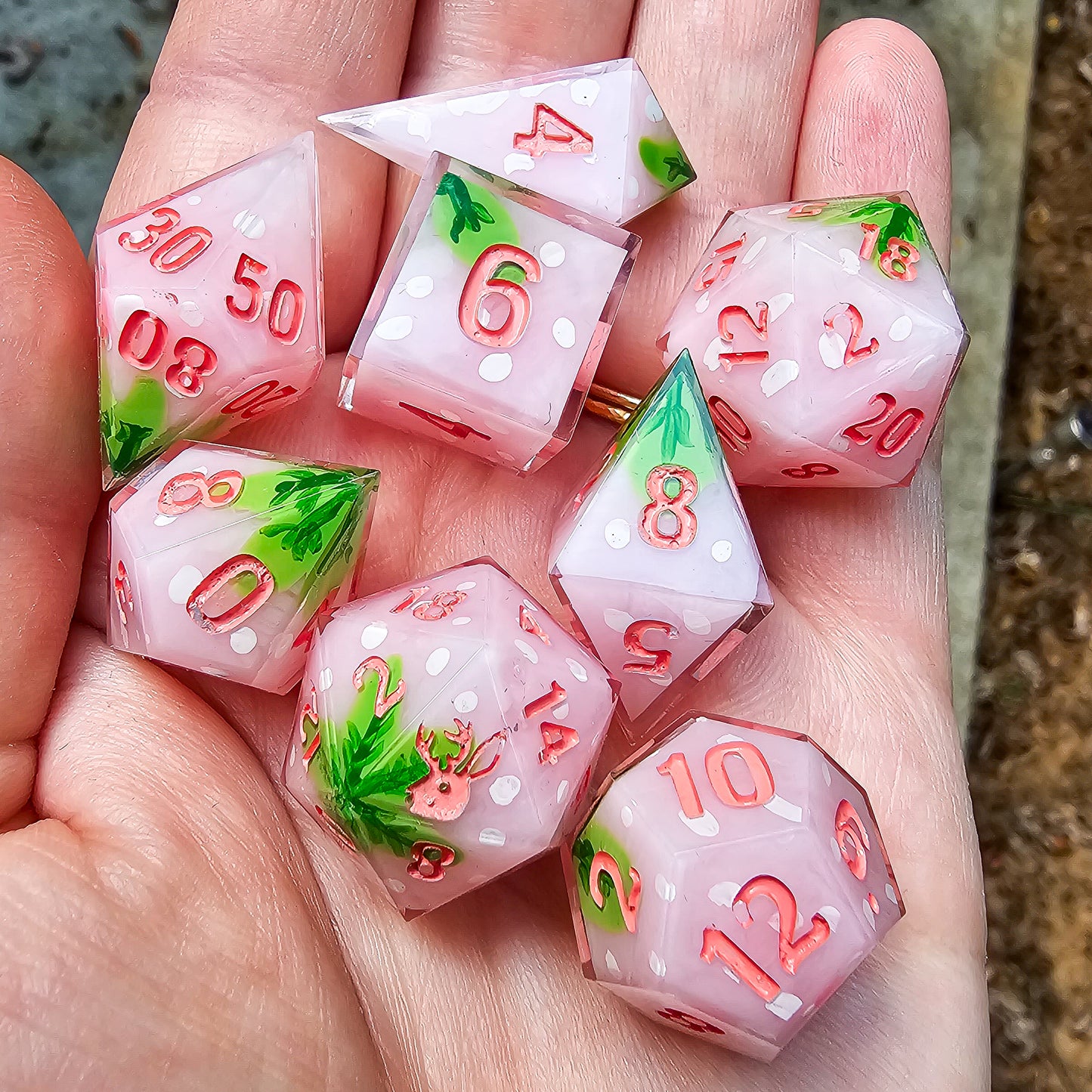 Berries and Cream 8 piece dice set