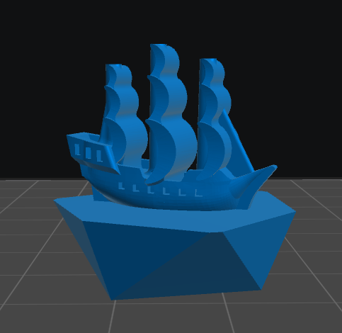 Ship diorama resin inclusion