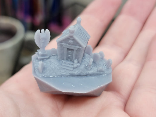 Graveyard diorama resin inclusion