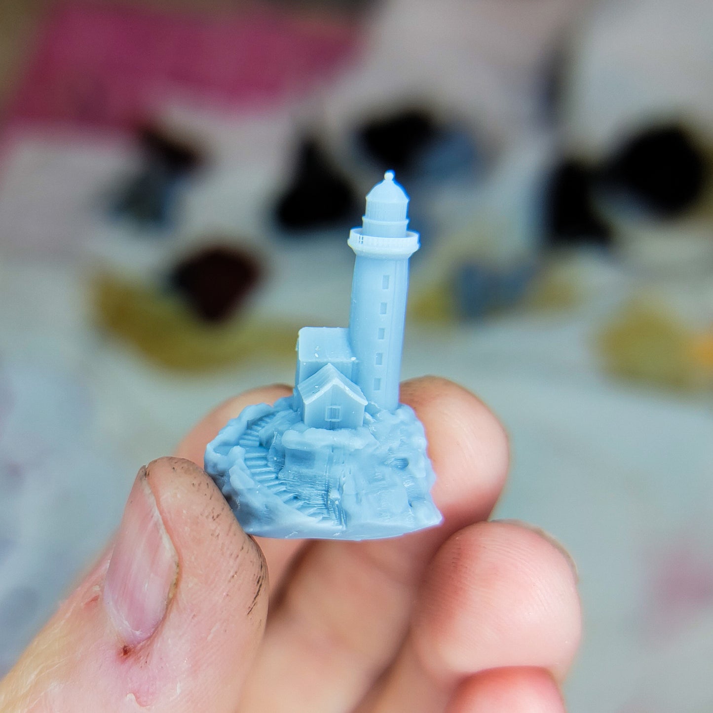 Lighthouse diorama resin inclusion