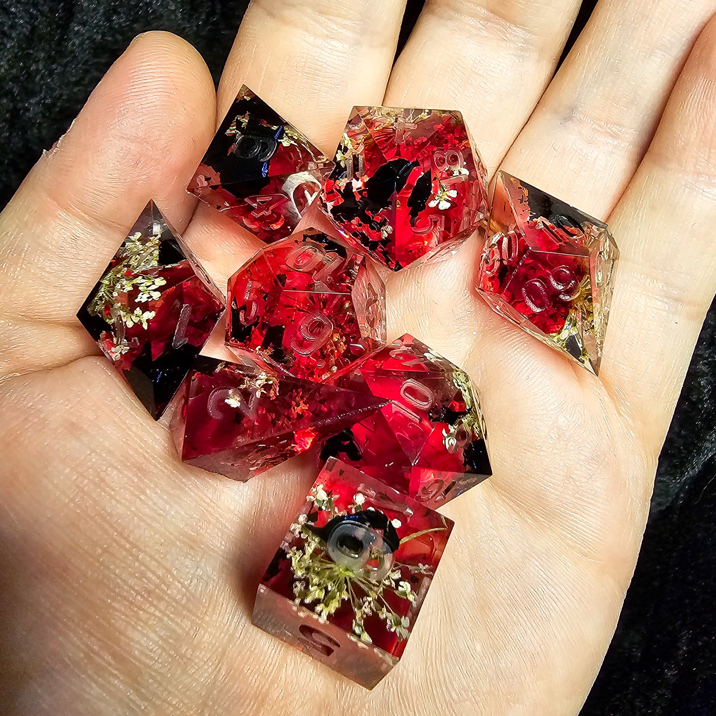 Bloody Queen uninked 8 piece dice set