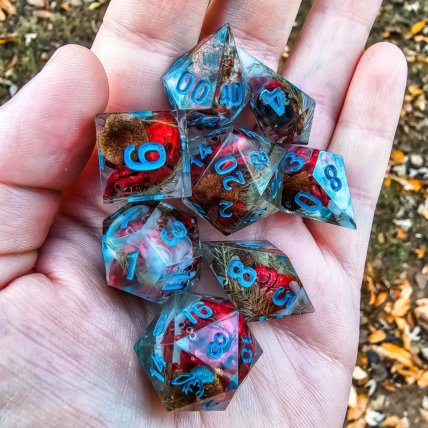 Heart of the Forest 8 piece dice set