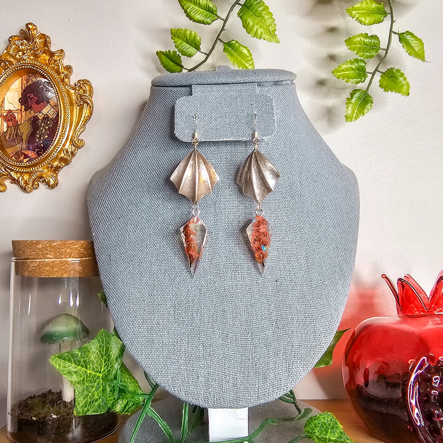 Silver Shell & Floral d4 Earrings