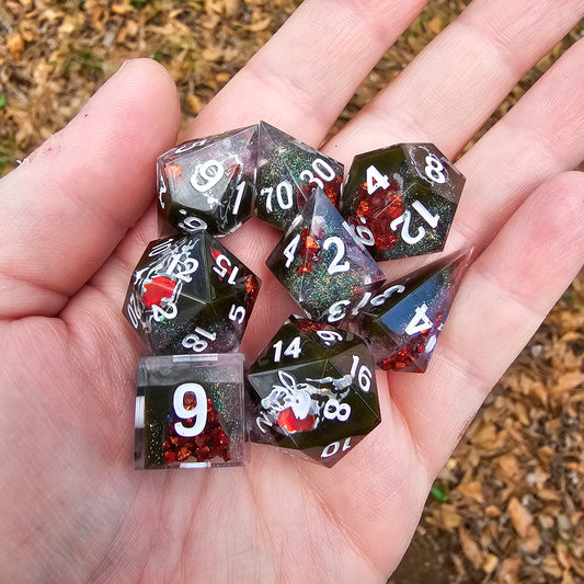 Ruby Mines 8 piece dice set