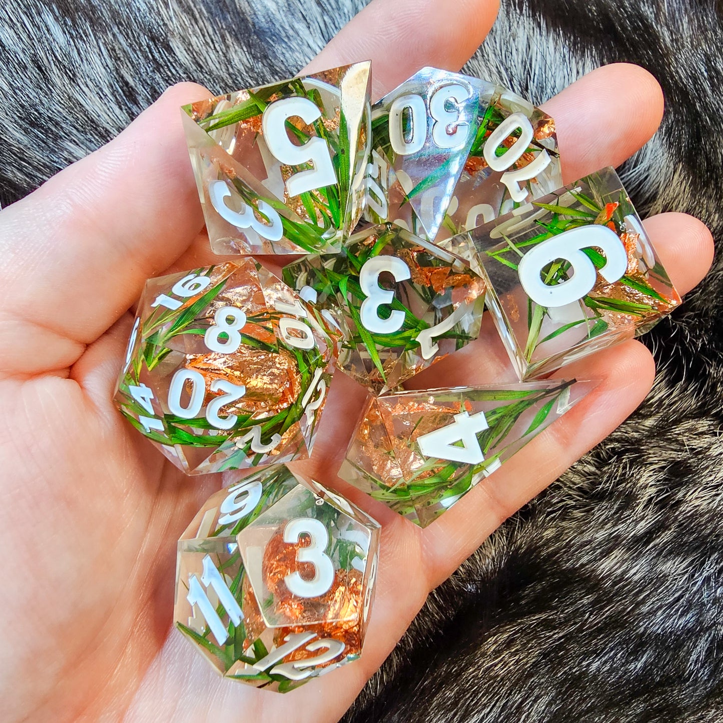 Touch Grass high visibility dice set