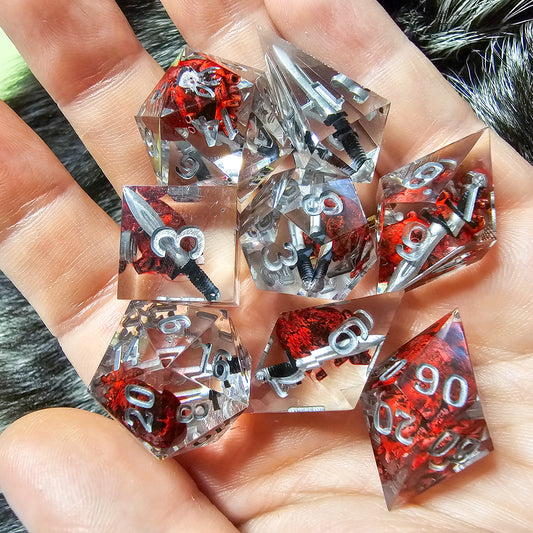 The Pale Elf 8 piece dice set