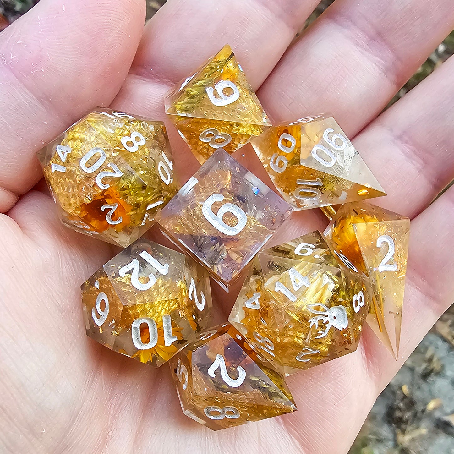 Autumn Eladrin 8 piece dice set