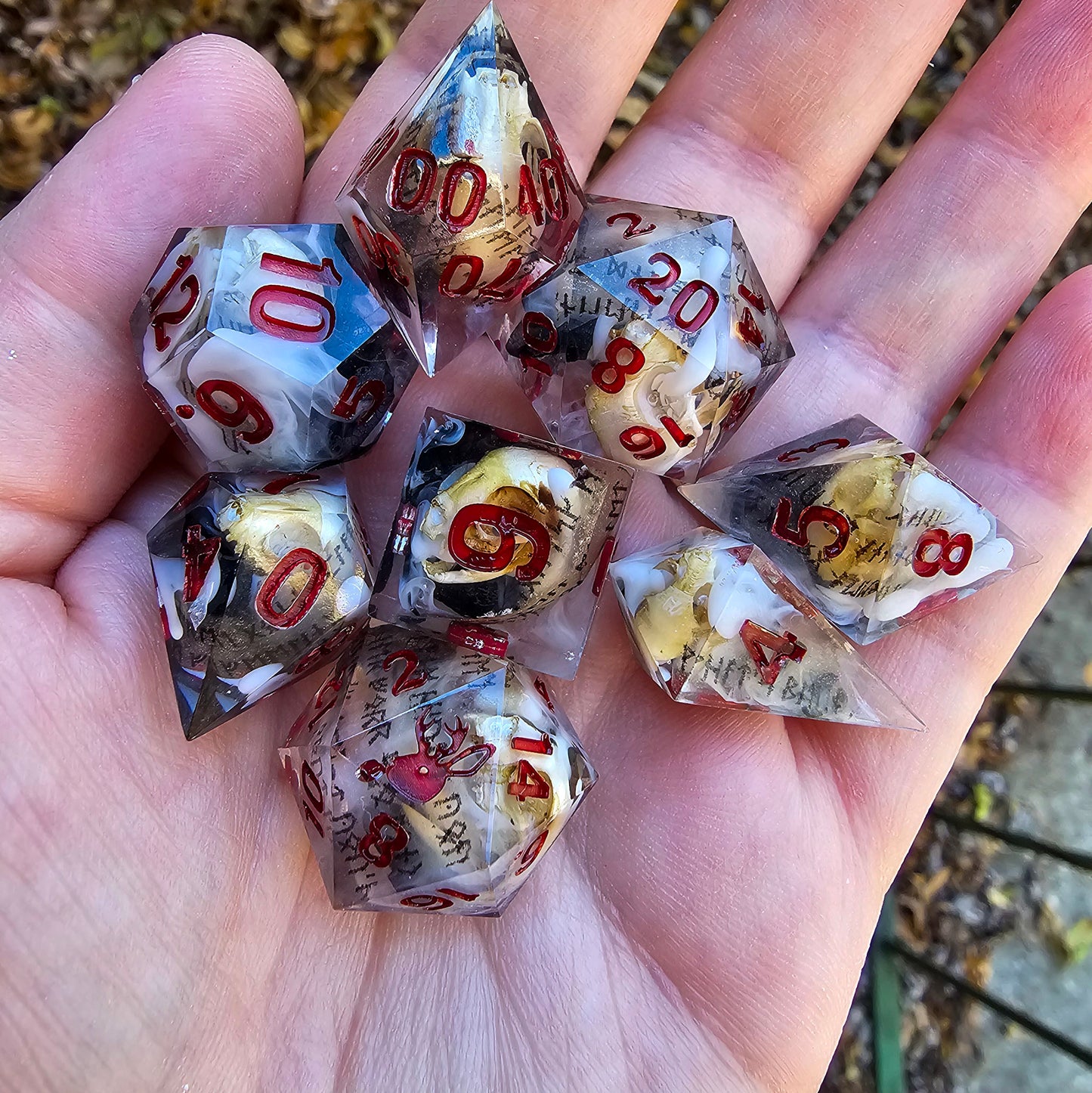 Signed In Blood 8 piece dice set