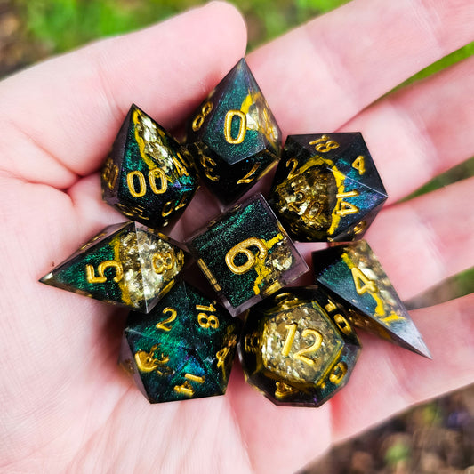 Deep Earth Emerald 8 piece dice set