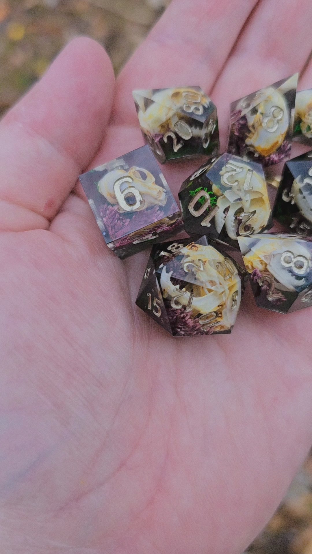 Carrion Comfort 8 piece dice set – Cryptid Dicecraft